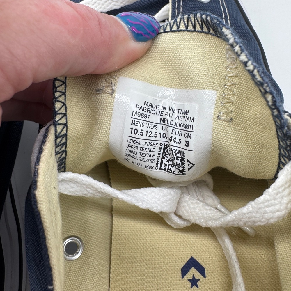 Converse Chuck Taylor Low Top Shoes M10.5 W12.5 Navy Retro Skater Indie Classic - Picture 9 of 9